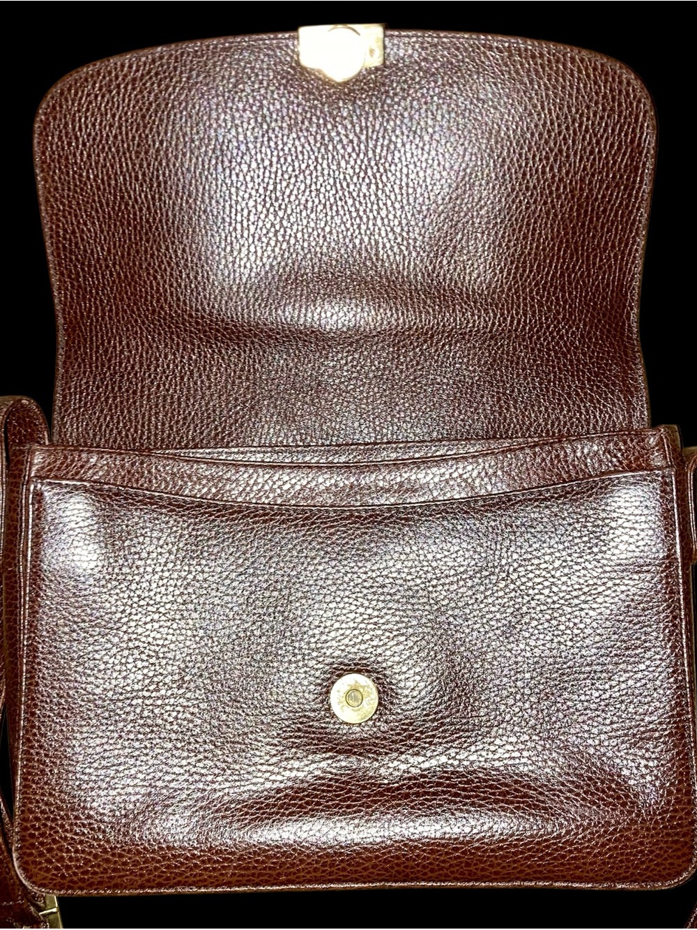 Mark Cross Chocolate Leather Pebbled Shoulder Bag & Wallet Set - Picture 4 of 14